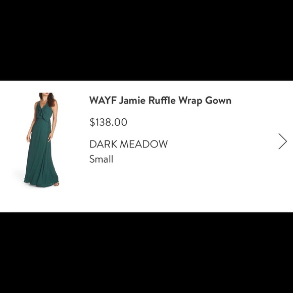 jamie ruffle wrap gown